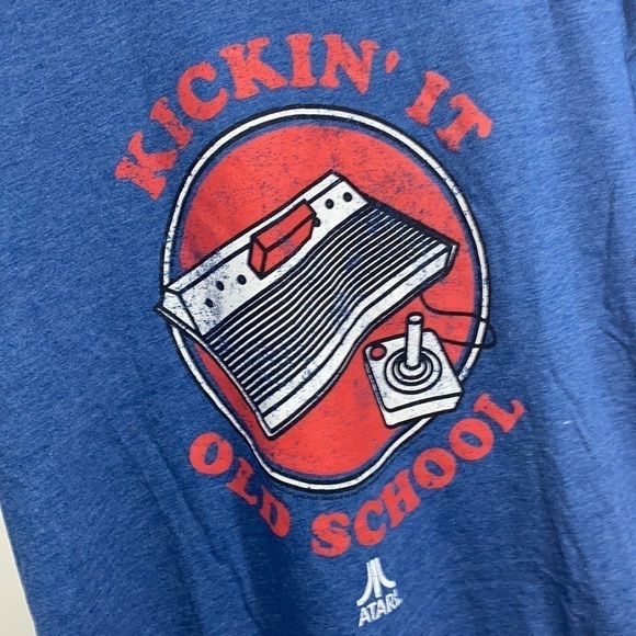 Atari tee shirt large old navy kickin it‎ old school blue red cotton polyester - Picture 3 of 4